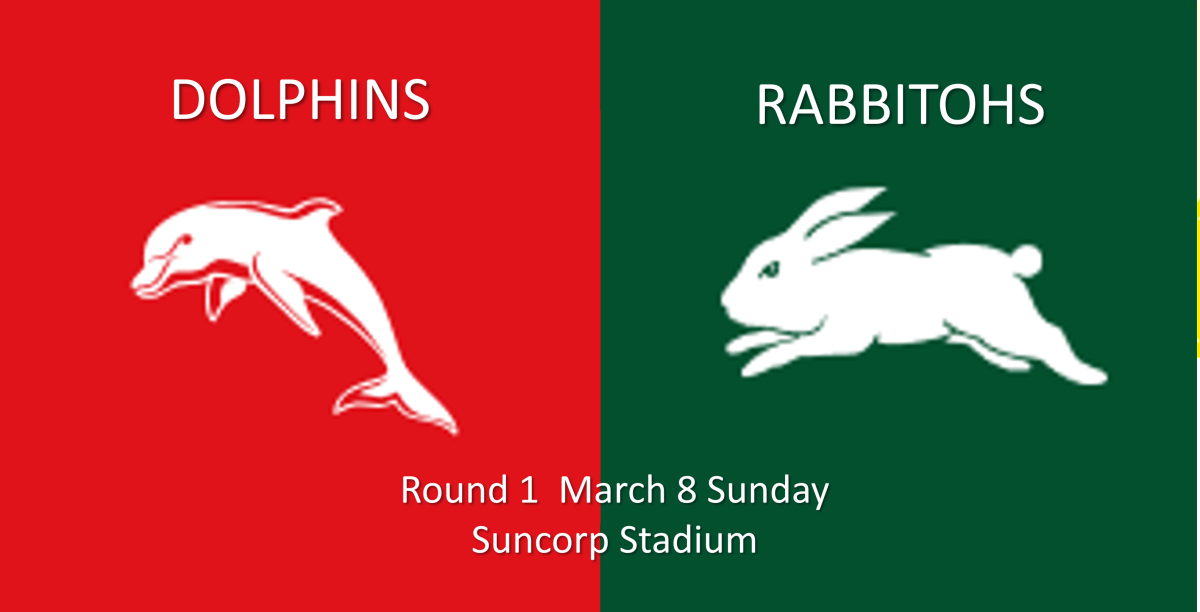 NRL Round 1 2026 Dolphins vs Rabbitohs