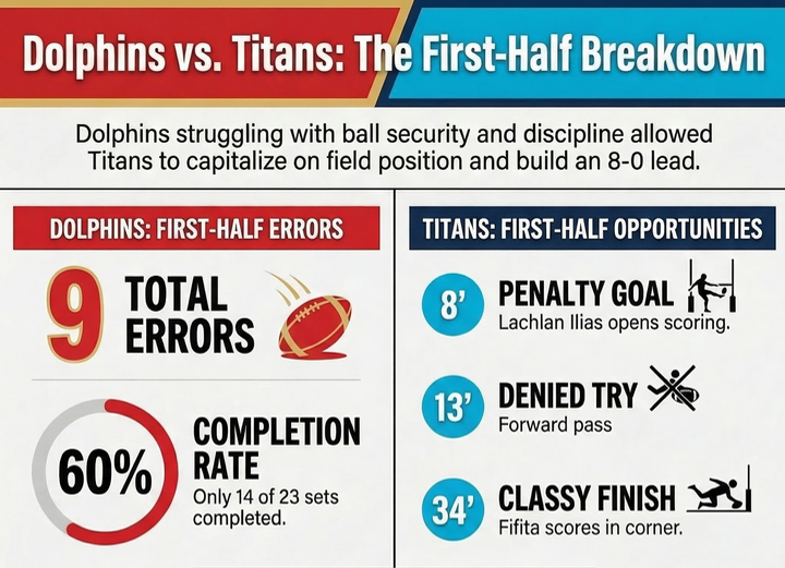 Dolphins vs Titans First-half breakdown