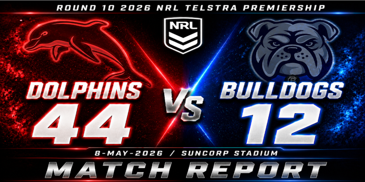 Dolphins vs Bulldogs Round 10 2026 NRL Telstra Premiership