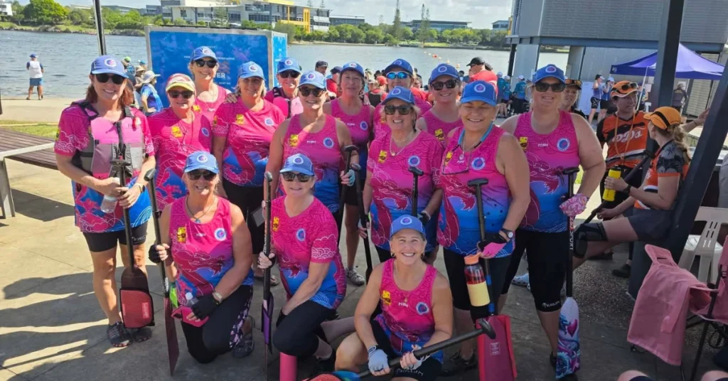 Paddlers training on Moreton Bay