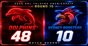 Dolphins vs Roosters Round 15 NRL 2026