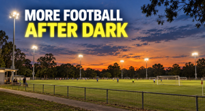 Artist's impression of football under the upgraded lights at Boardman Oval.